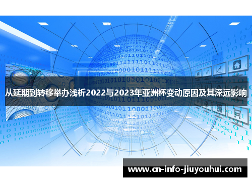 从延期到转移举办浅析2022与2023年亚洲杯变动原因及其深远影响 从延期到转移举办浅析2022与2023年亚洲杯变动原因及其深远影响