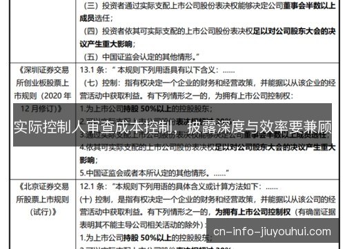 实际控制人审查成本控制，披露深度与效率要兼顾